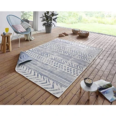 Afbeelding van Binnen &amp; Buiten Vloerkleed Biri Blauw/crème 160x230 Cm