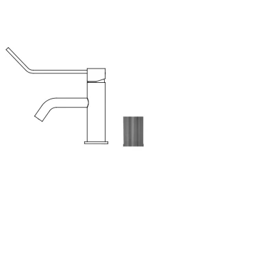 Afbeelding van Waterevolution Flow wastafelkraan incl. click plug PVD gun metal T111GME