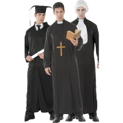 Afbeelding van Fiestas Guirca Verkleedpak Student/priester/rechter Zwart Mt L