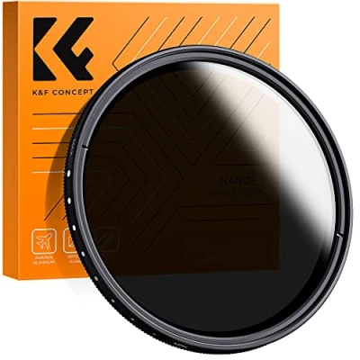 Afbeelding van K&amp;F Concept Nano B 72mm ND Variabel Filter ND2 400 (1 9 Stops) Optisch Glas met 3 Stuks Schoonmaakdoekje