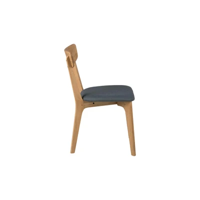 Afbeelding van Leen Bakker Eetkamerstoel Lysta Donker 2 Stuks Stoelen Grijs Hout