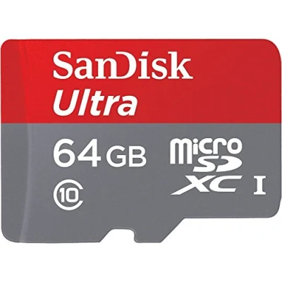 Afbeelding van SanDisk Ultra 64 GB micro SD SDXC geheugenkaart UHS I klasse 10 (verlengd)
