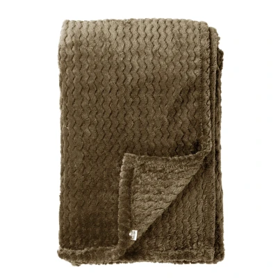 Afbeelding van Dutch Decor MARA Plaid 150x200 cm superzachte deken met zigzagpatroon Military Olive groen