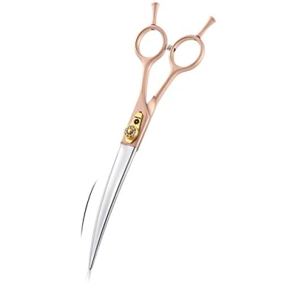 Afbeelding van Dream Reach 7 inch professionele huisdier verzorgen gebogen schaar, 440C Japans staal recht &amp; en dunner chunker schaar/schaar voor hond kat meer huisdieren (7 schaar)