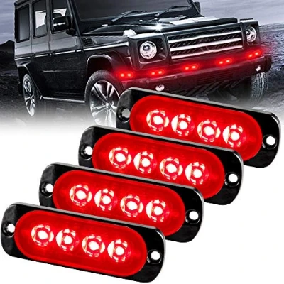 Afbeelding van Sidaqi 4PCS Sync functie 4 LED 12W Emergency Hazard Strobe Warning Grille Working Light Bar voor 12 24V Car Vehicle Truck veiligheid Knipperlicht Waarschuwingslicht (rood)