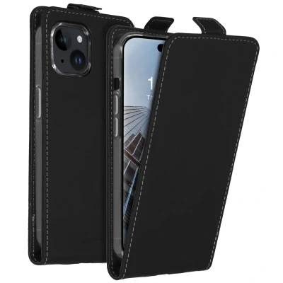 Afbeelding van Apple iPhone 15 Hoesje Kunstleder Accezz Flipcase Zwart Telefoonhoesje