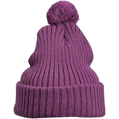 Afbeelding van Myrtle Beach Unisex Gebreide Muts met Pompom (Paars)
