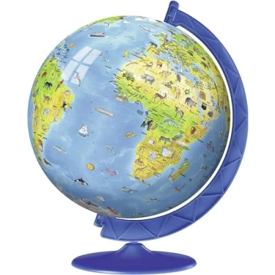 Afbeelding van Ravensburger 12340 3D wereldbolpuzzel, 180 delen, meerkleurig, aanbevolen leeftijd 7 12 jaar, afmetingen 26,7 x 23 cm