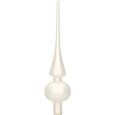 Afbeelding van Decoris Kerstboompiek winter wit mat glazen piek 26 cm