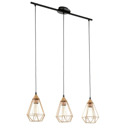 Afbeelding van EGLO hanglamp Tarbes 3 koperkleur