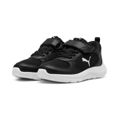 Afbeelding van Puma FUN Racer 2 Unisex Hardloopschoenen voor op de weg kinderen, Maat: 31, Black/white Imitatieleer/ textiel