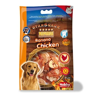 Afbeelding van NOBBY STARSNACK BARBECUE BANANA CHICKEN 1 X 113 GRAM