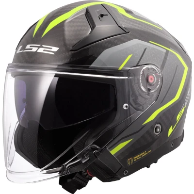 Afbeelding van LS2 OF603 Infinity II carbon Urus Jet Helm, geel, afmeting XL voor man