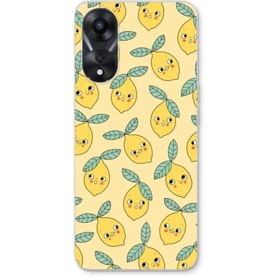 Afbeelding van Case Company® hoesje geschikt voor Oppo A58x Citroenen Soft Cover Telefoonhoesje Bescherming aan alle Kanten en Schermrand