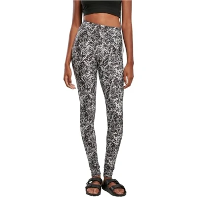 Afbeelding van Urban Classics SOFT AOP Legging, Dames, Maat: 4XL, Blackpaint