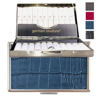 Afbeelding van GC TECH IQGCH2GR Edelmetalen stick etui compatibel met IQOS Iluma Terea Heets en Lil Sticks echt leer in krokodillenreliëf blauw