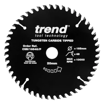 Afbeelding van Trend CraftPro TCT Non Stick PTFE Gecoat Zaagblad, 165mm Diameter, 20mm Asgat, 48 Tanden, 2,2mm Kerf, CSB/16548/P