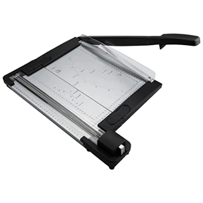 Afbeelding van Rayher Papiersnijmachine, 2 in 1 apparaat, met hefboom en rolsnijder, 54,3 x 39 7,8 cm, snijlengte max. 320 mm, 69133000, transparant/zwart