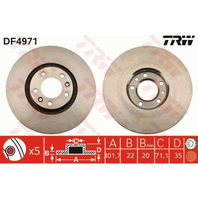 Afbeelding van Trw Remschijf DF4971