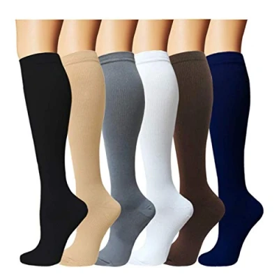 Afbeelding van feifanshop Compressiekousen, 6 paar, trombosekousen, steunkousen reiskousen, uniseks