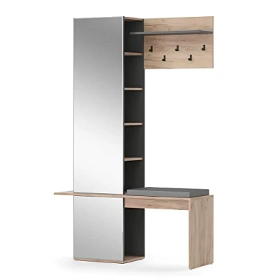 Afbeelding van Vicco Garderobe, Krachtige eik goud/Antraciet, 120 x 190 cm