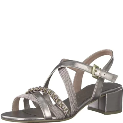 Afbeelding van Marco Tozzi Dames 2 28211 20 sandaal met hak, Rose MET. Comb, 39 EU, Roze kam, EU