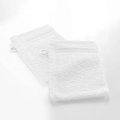 Afbeelding van douceur d&#039;intérieur, 2 washandjes (15 x 21 cm) tederheid wit, badstof
