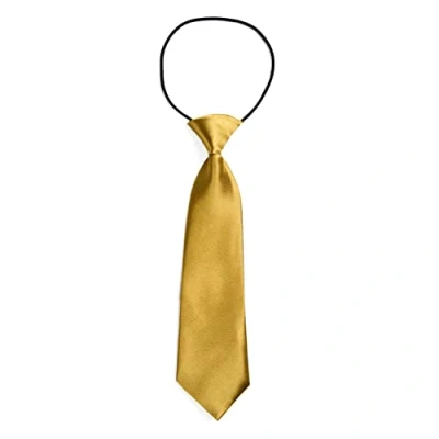 Afbeelding van DonDon Jongens Stropdas Kinderen Zijde Look glanzend en voorgebonden 7 cm breed Goud