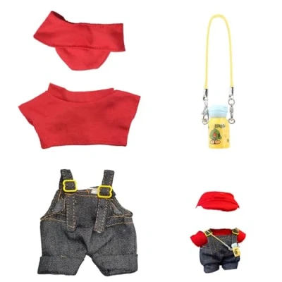 Afbeelding van AOMAIGAD Poppenjurk, poppenkleding, pluche kleding, 17 cm jongens en meisjes voor de beste geschenken (D niet inbegrepen speelgoed)