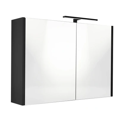 Afbeelding van Best Design Happy spiegelkast met verlichting mdf 100x60 cm zwart