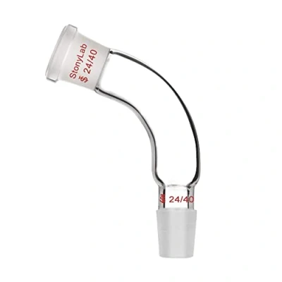 Afbeelding van stonylab Glas Destillatie Adapter 105 Graden Gebogen met 24/40 Buitenste en Binnenste Gewricht