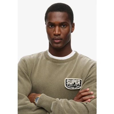 Afbeelding van Superdry Mannen Mechanic Sweatshirt met Ronde Hals en Losse Pasvorm Groen Grootte: Xxl