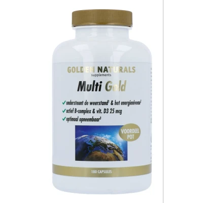 Afbeelding van Gratis Verzending: 2x Golden Naturals Multi Gold 180 vegacapsules