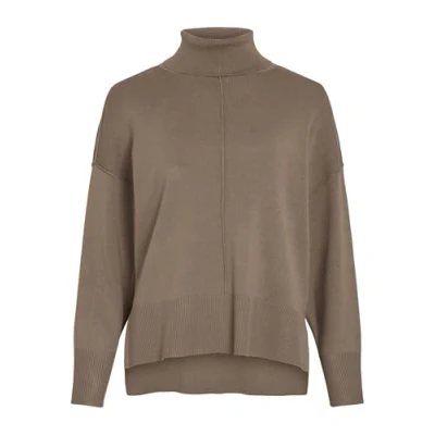 Afbeelding van Vila VIOSTRIA ROLNECK L/S KNIT TOP NOOS, fossiel, S