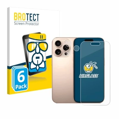 Afbeelding van BROTECT Screenprotector voor Apple iPhone 16 Pro (Voor+Camera) Folie Beschermfolie Beschermglas transparant (6 Stuks)