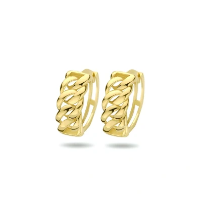 Afbeelding van 9K geelgoud kleurig klapoorringen gourmet 13 mm 8000164