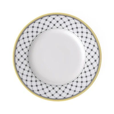 Afbeelding van Villeroy &amp; Boch Audun Promenaofdinerbord, 27 cm, premium porselein, wit/grijs/geel