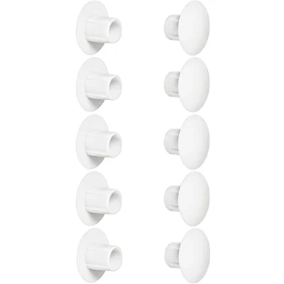 Afbeelding van cyclingcolors 10 x afdekkapjes, kunststof, blindgat, stop, afdekking, meubels, diameter 5 mm (10 mm), wit RAL 9010, stuks