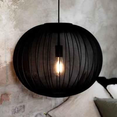 Afbeelding van Markslöjd Hanglamp Florence, zwart, Ø 50 cm, nylon