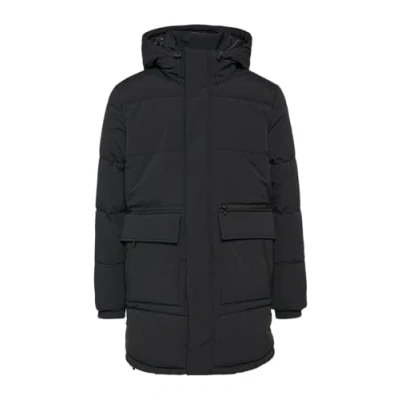 Afbeelding van QS Gesteppter MIT Kapuze UND Innenkragen Wintermantel, Heren, Maat: Medium, Schwarz