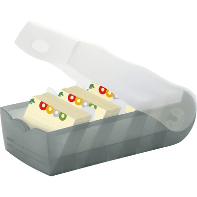 Afbeelding van HAN CROCO 997 693 Kaartenbak Grijs, Doorschijnend Aantal kaarten (max.): 900 DIN A7 liggend Incl. 100 gelinieer