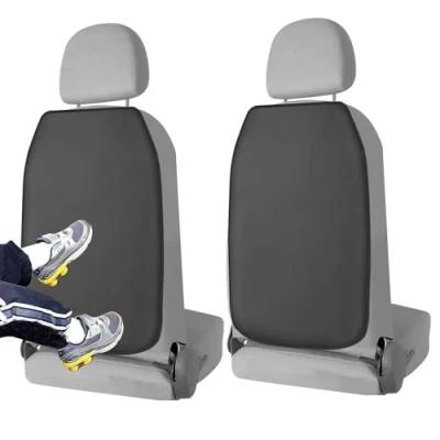 Afbeelding van Romon Autostoelorganizer, 2 stuks, auto organizer voor kinderen, waterdicht, rugleuningbescherming, autostoelbeschermer, vuilafstotend, kinderzitonderlegger, zwart