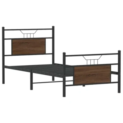 Afbeelding van Bedframe Bewerkt Hout Sonoma Eikenkleurig 100X200 cm 90 x 200 / bruin eikenkleur