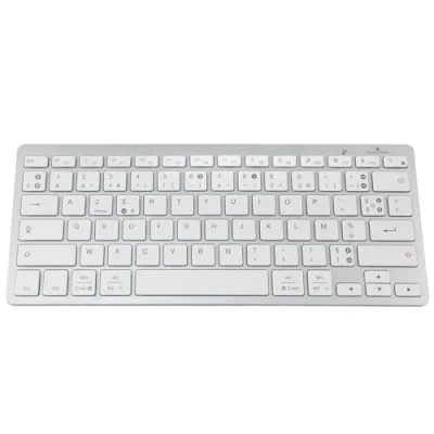 Afbeelding van Bluestork Draadloos Bluetooth toetsenbord voor pc, compatibel met Windows 11,10, 8 en Mac OS Mini PC/Mac Frans AZERTY, compact, ultradun, licht, stil nieuw 2024 (wit)