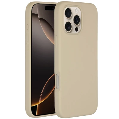 Afbeelding van Apple iPhone 16 Pro Max MagSafe Hoesje Siliconen en TPU (zacht) Accezz Softcase/Backcover Beige Telefoonhoesje