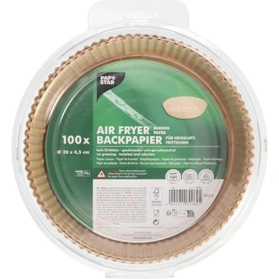 Afbeelding van Papstar 100 bakpapier voor heteluchtfriteuse Ø 20,0 cm, Bakpapier, Bruin
