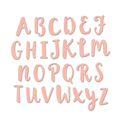 Afbeelding van Sizzix 661710 Thinlits stansset, 26 stuks penseel alfabet hoofdletters van Debi Potter, staal, meerkleurig, 25,6 x 14,5 0,2 cm