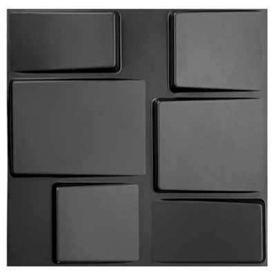 Afbeelding van 3D panelen, pvc kunststof wandpanelen, gaming, kamer, plafond, look, tetris, pvc, platen, 20 stuks, D98, zwart