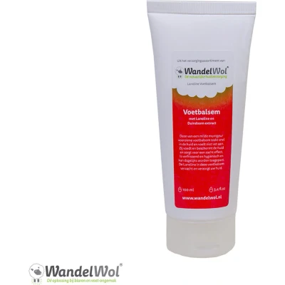 Afbeelding van WandelWol Voetbalsem Lanoline met duindoorn 100ml