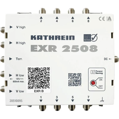Afbeelding van Kathrein EXR 2508 satelliet multiswitch Ingangen (satelliet): 5 (4 / 1 terrestrisch) Aantal gebruikers: 8